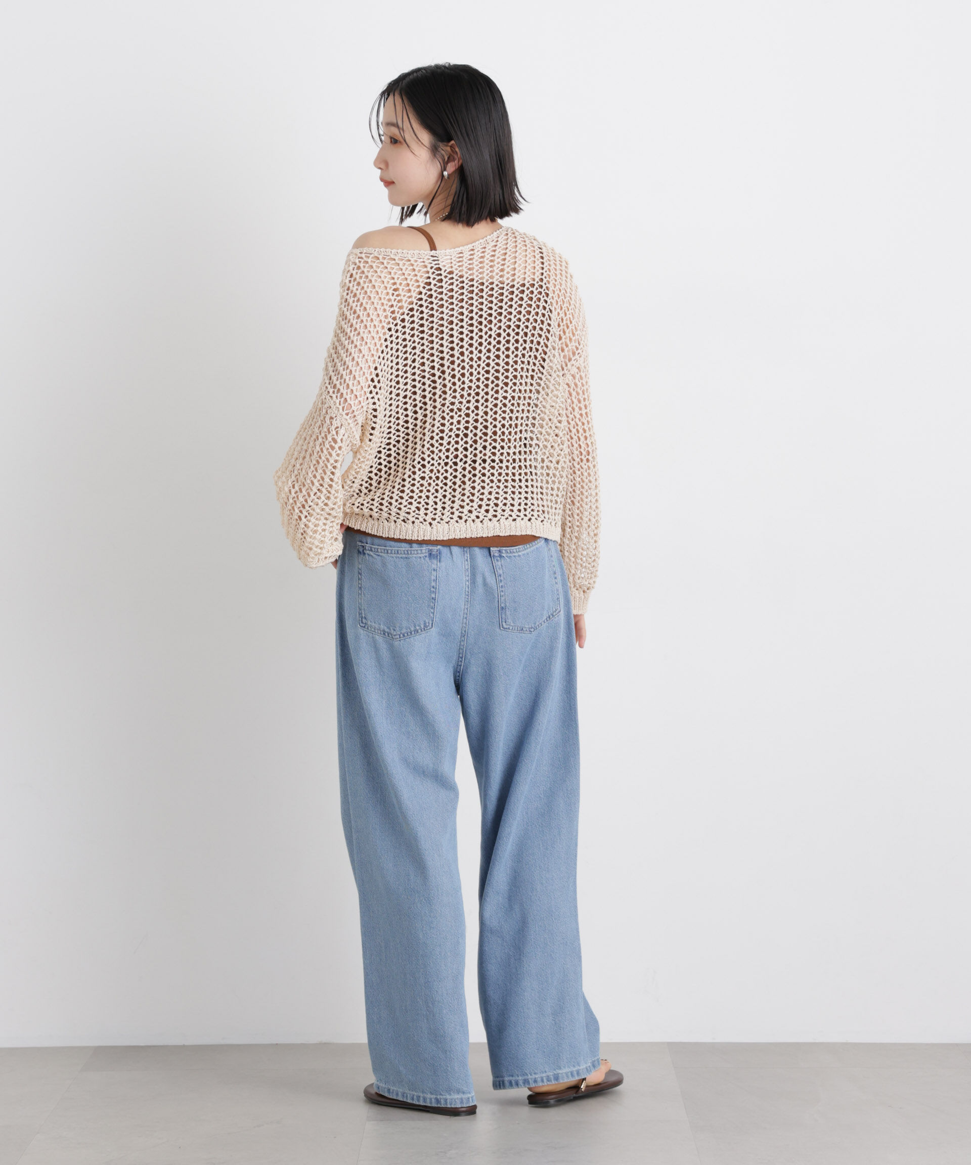 nano･universe「ワイドシルエットメッシュニットプルオーバー」|ニット・セーター|