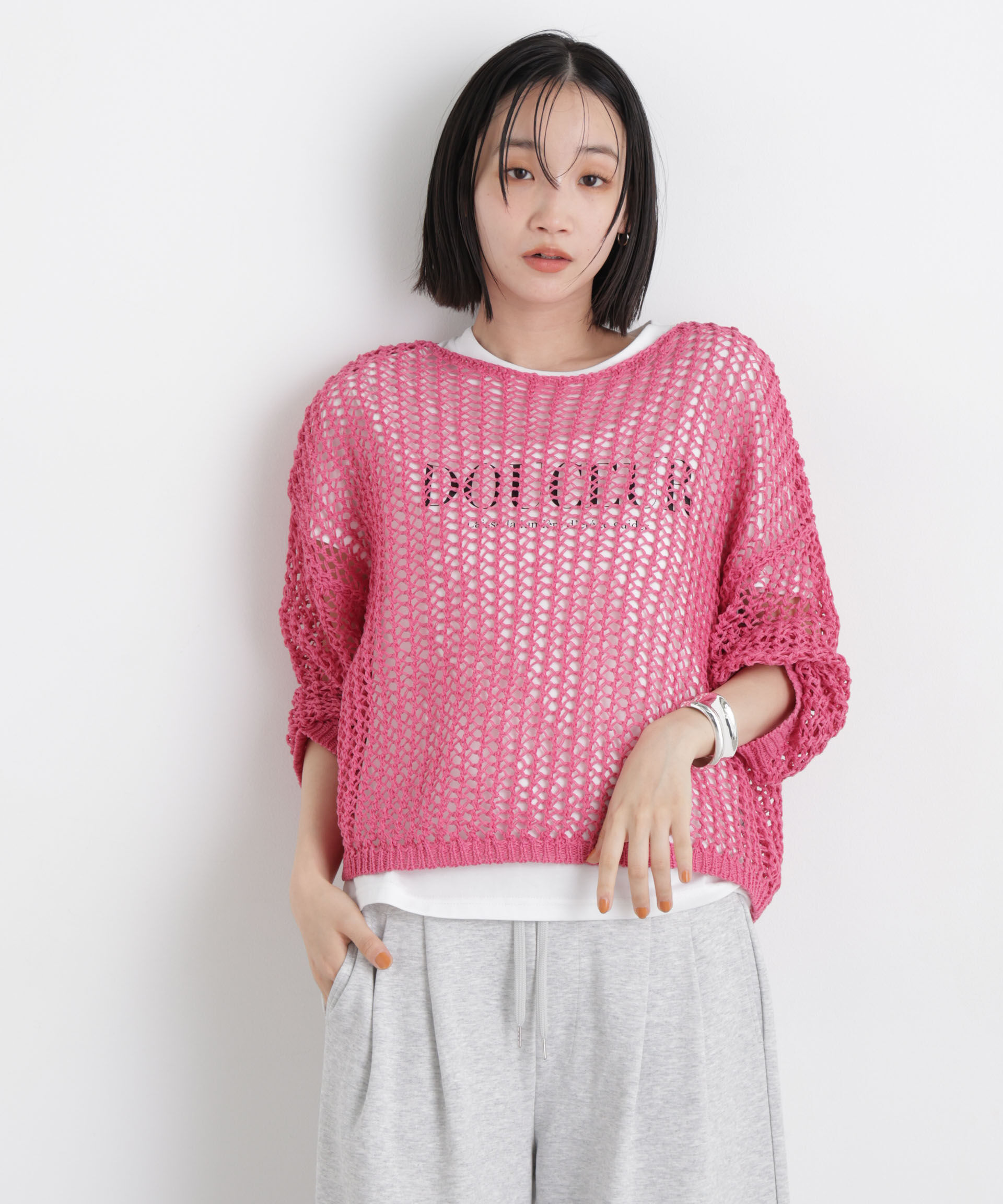 nano･universe「ワイドシルエットメッシュニットプルオーバー」|ニット・セーター|