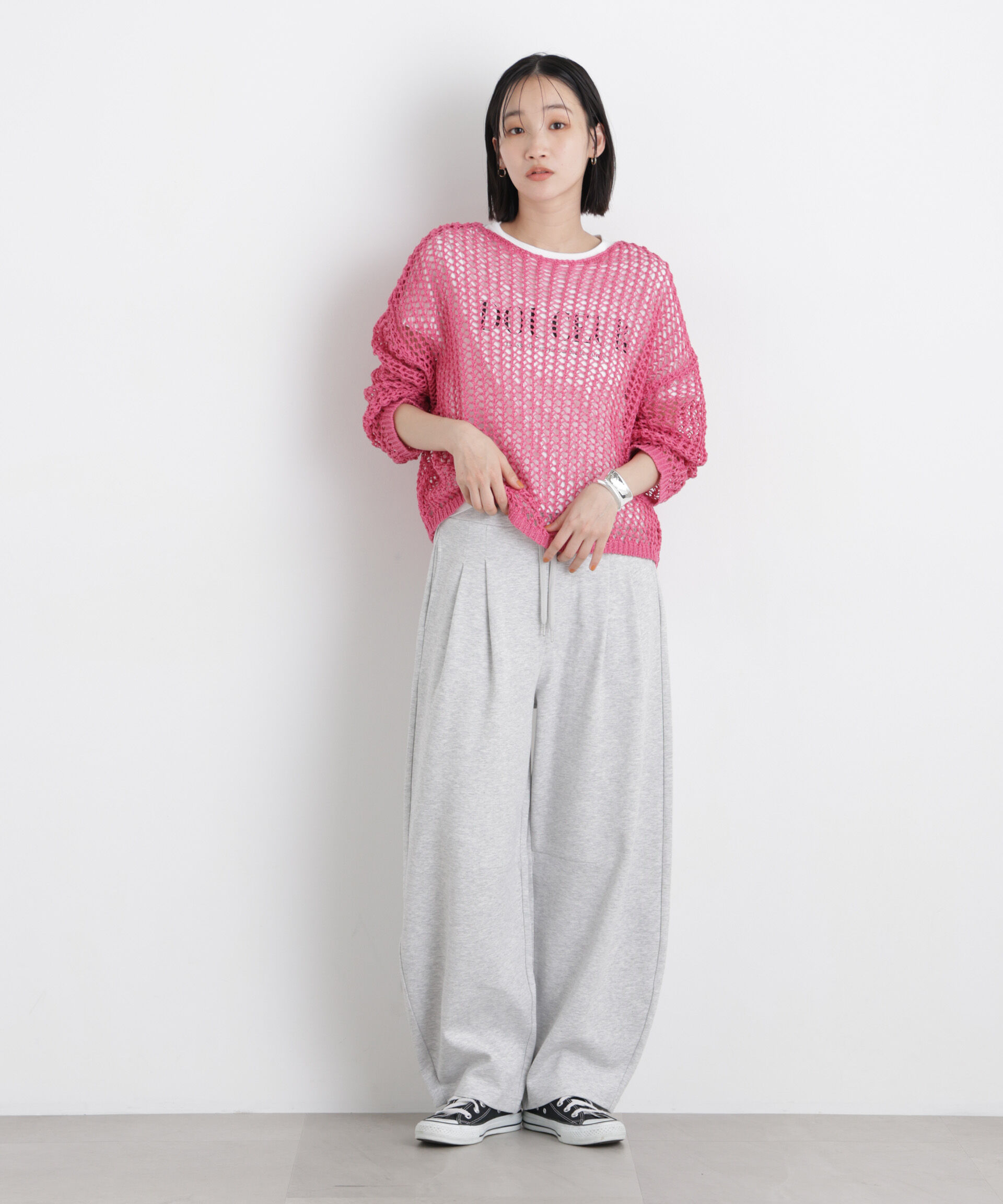 nano･universe「ワイドシルエットメッシュニットプルオーバー」|ニット・セーター|