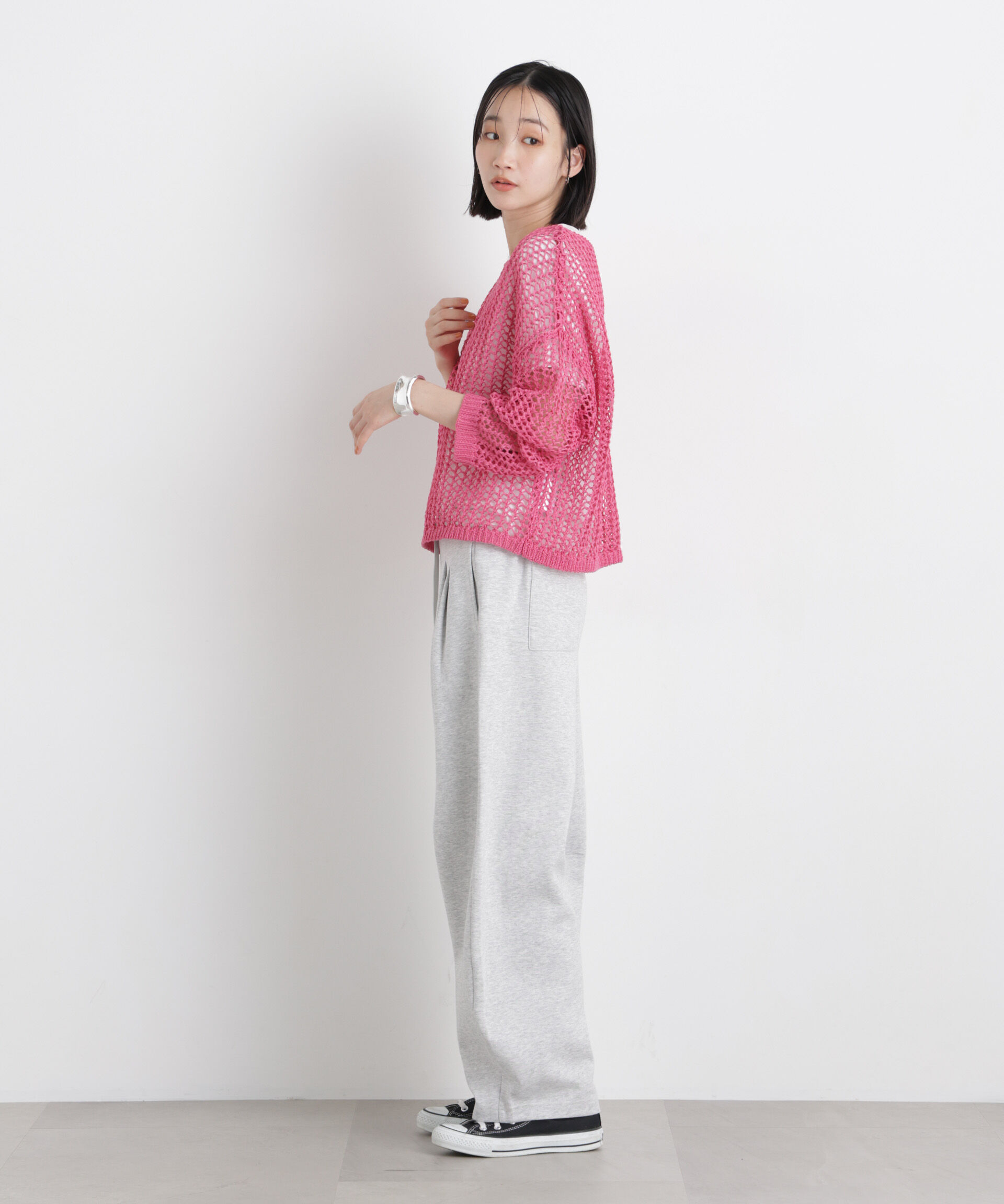 nano･universe「ワイドシルエットメッシュニットプルオーバー」|ニット・セーター|