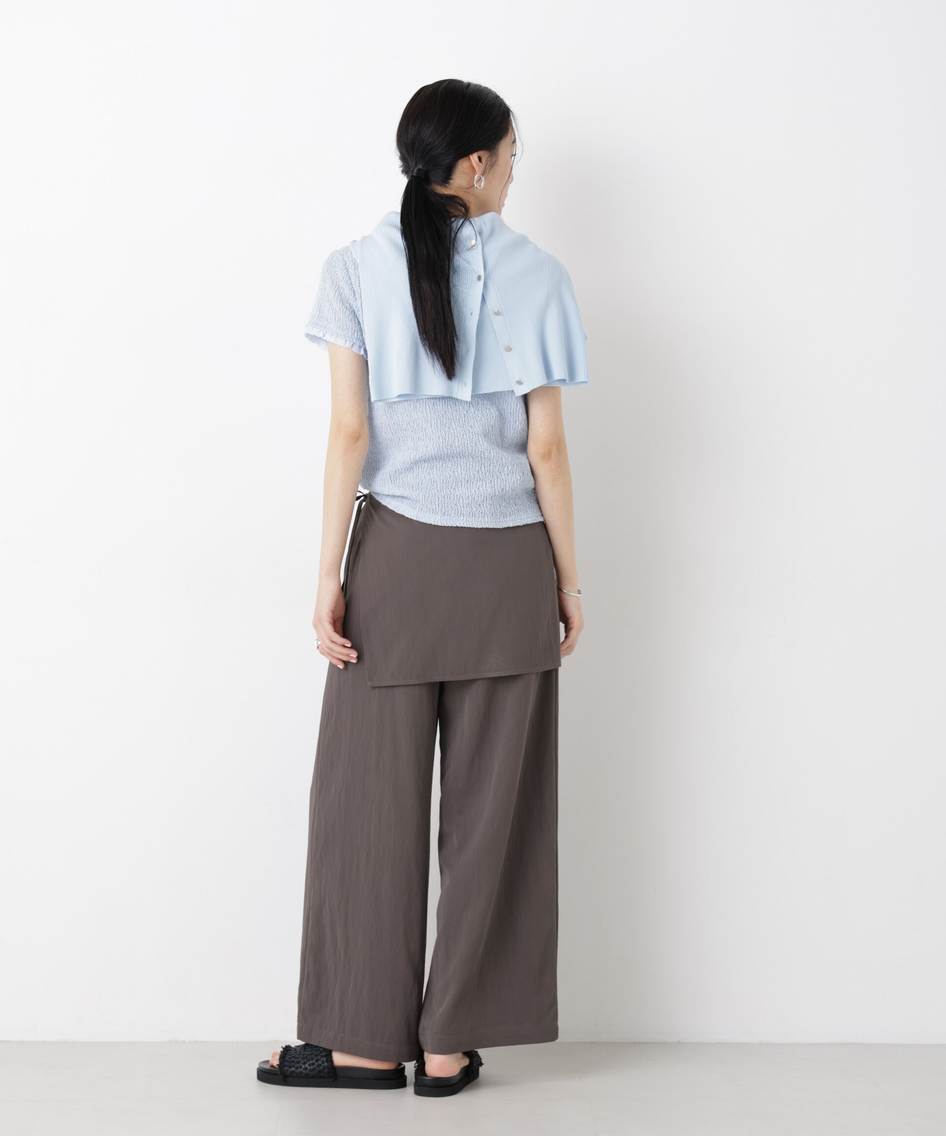 nano･universe「ランダムリンクルフリルトップス」|Tシャツ・カットソー|