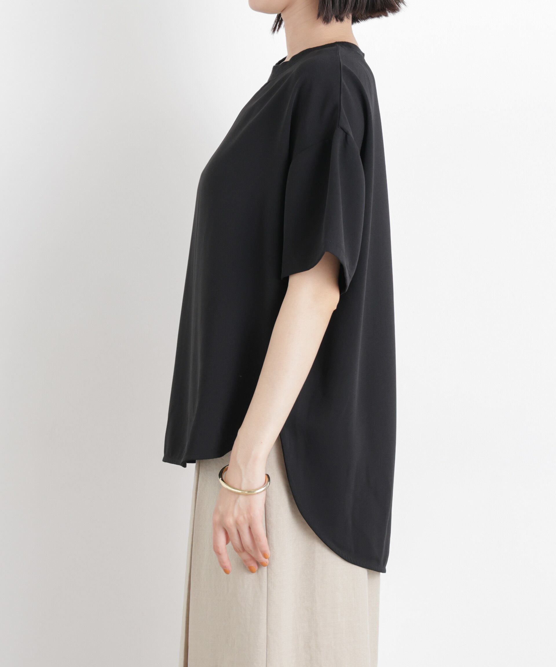 nano･universe「カットジョーゼットラウンドヘムTブラウス」|Tシャツ・カットソー|