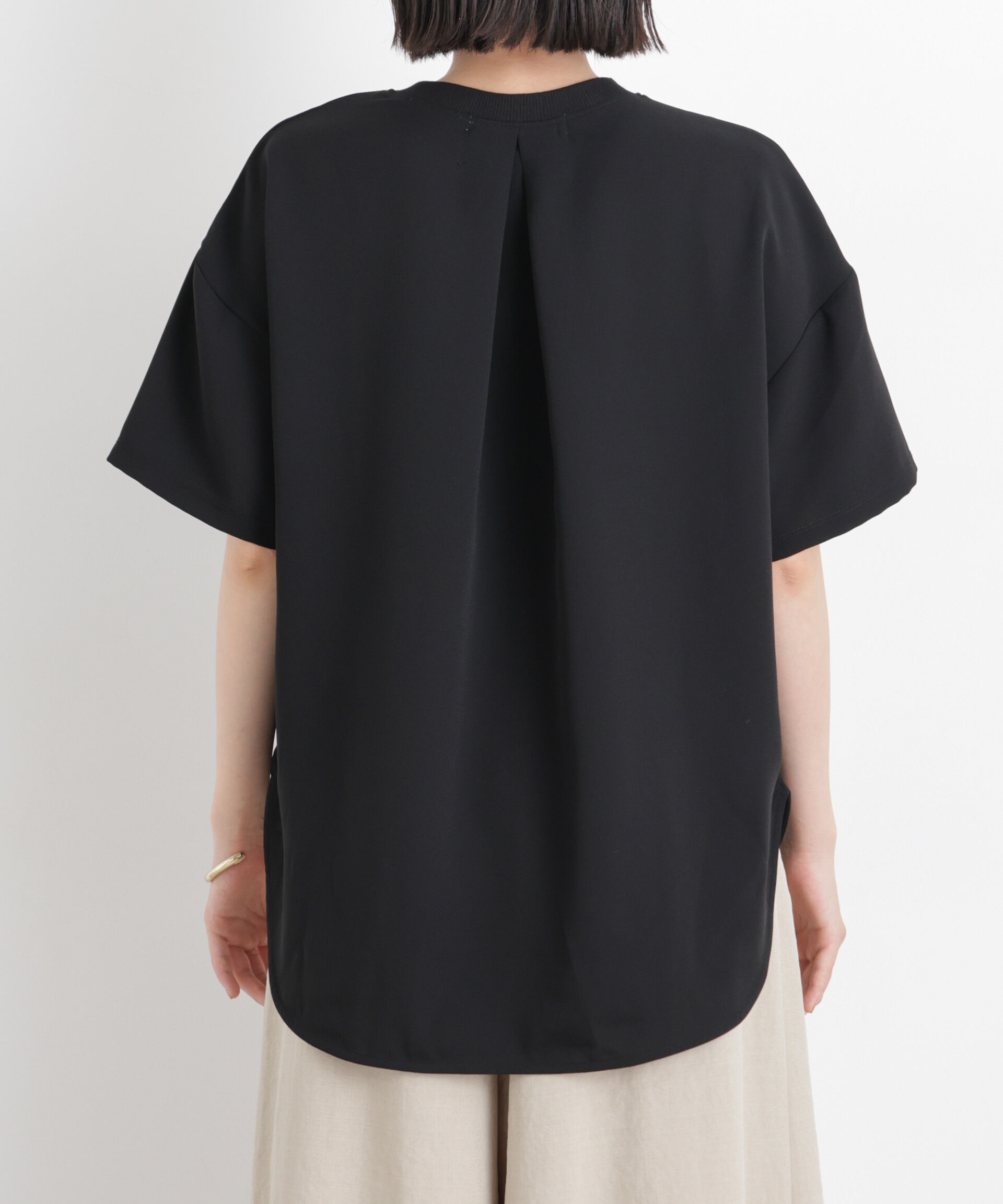 nano･universe「カットジョーゼットラウンドヘムTブラウス」|Tシャツ・カットソー|