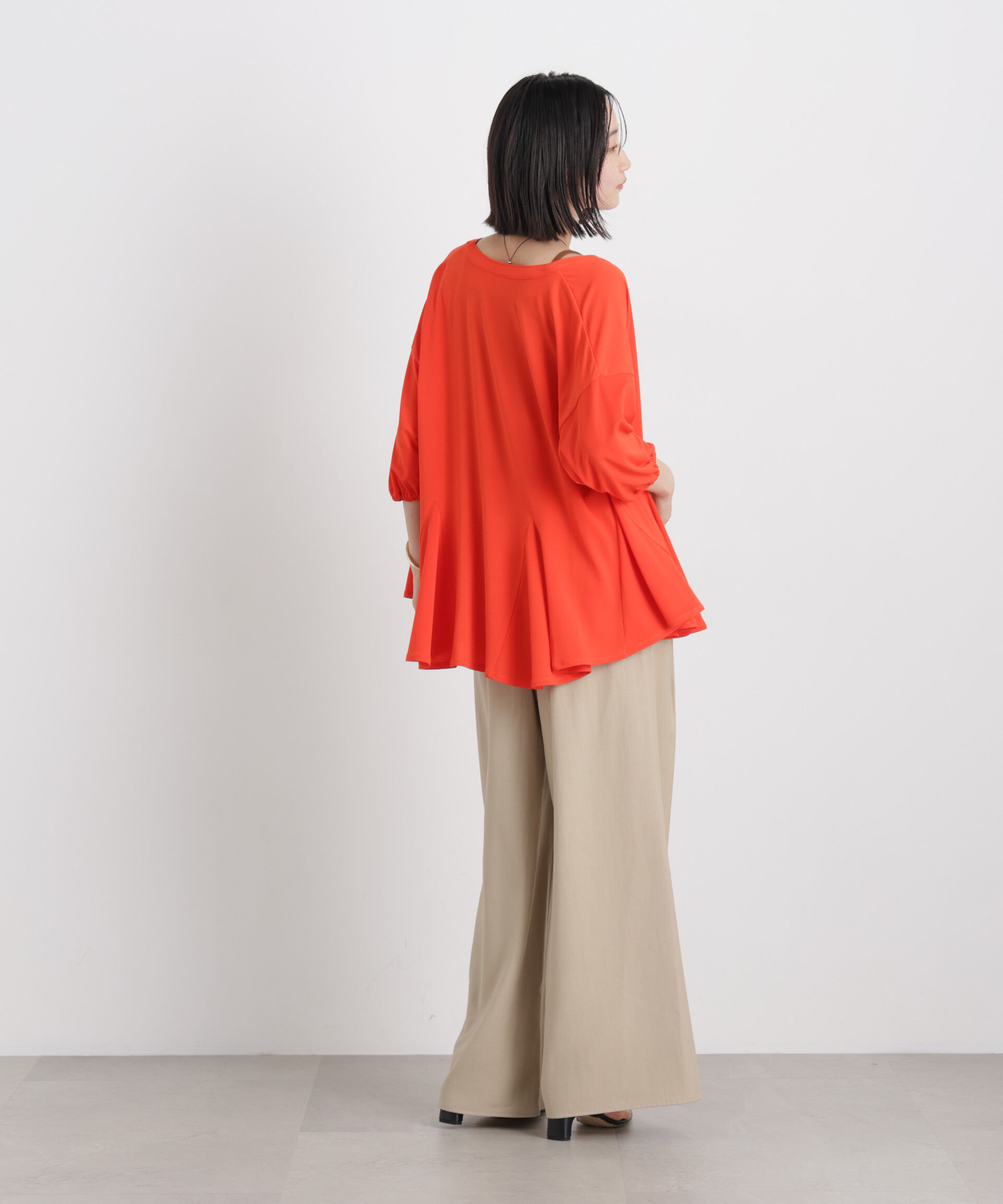 nano･universe「微光沢ツイルイージーパンツ(セットアップ可)」|チノ|