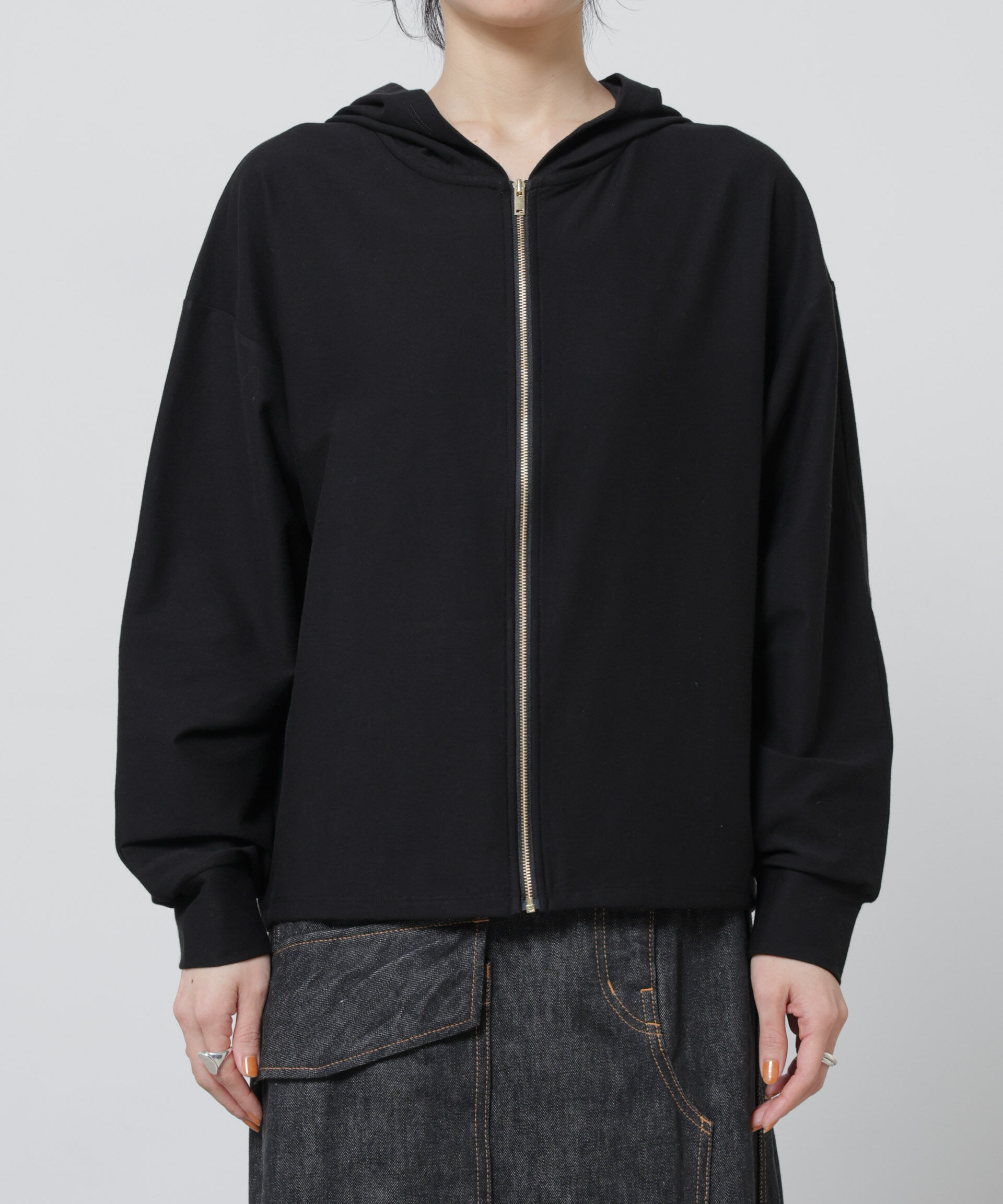 nano･universe「「Meaningful Continuity」coveross(R)ツイル調冷感プレーティング天竺パーカー」|Tシャツ・カットソー|