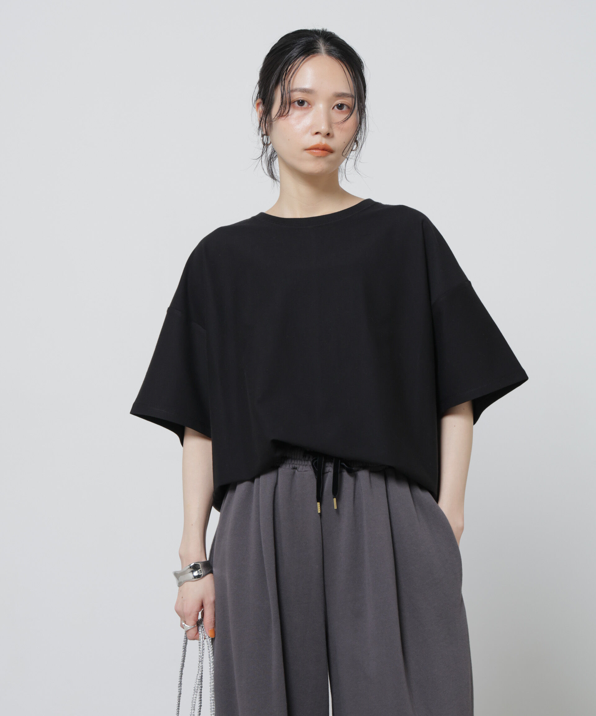 nano･universe「「Meaningful Continuity」coveross(R)ツイル調冷感プレーティング天竺Tシャツ」|Tシャツ・カットソー|