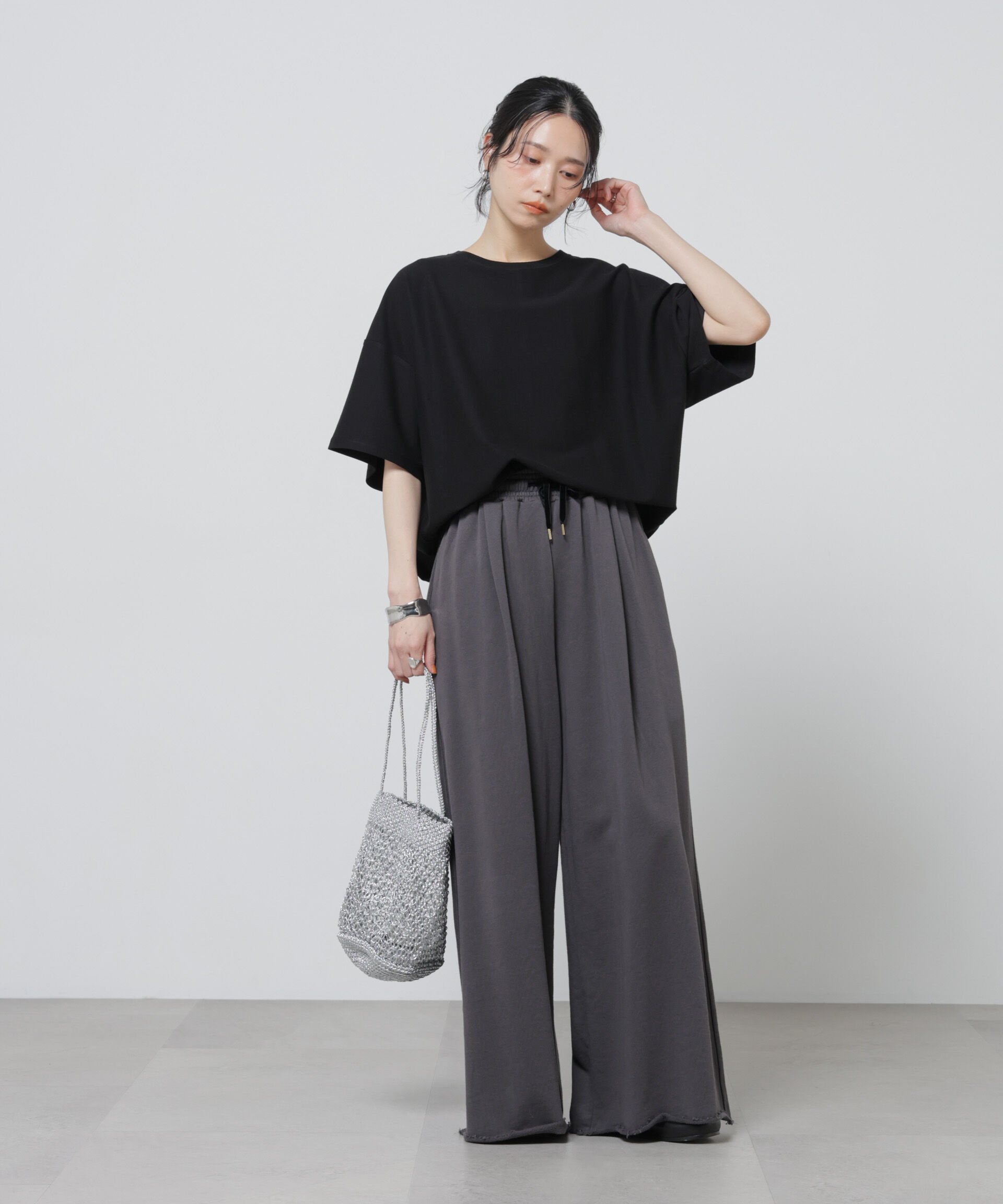 nano･universe「「Meaningful Continuity」coveross(R)ツイル調冷感プレーティング天竺Tシャツ」|Tシャツ・カットソー|