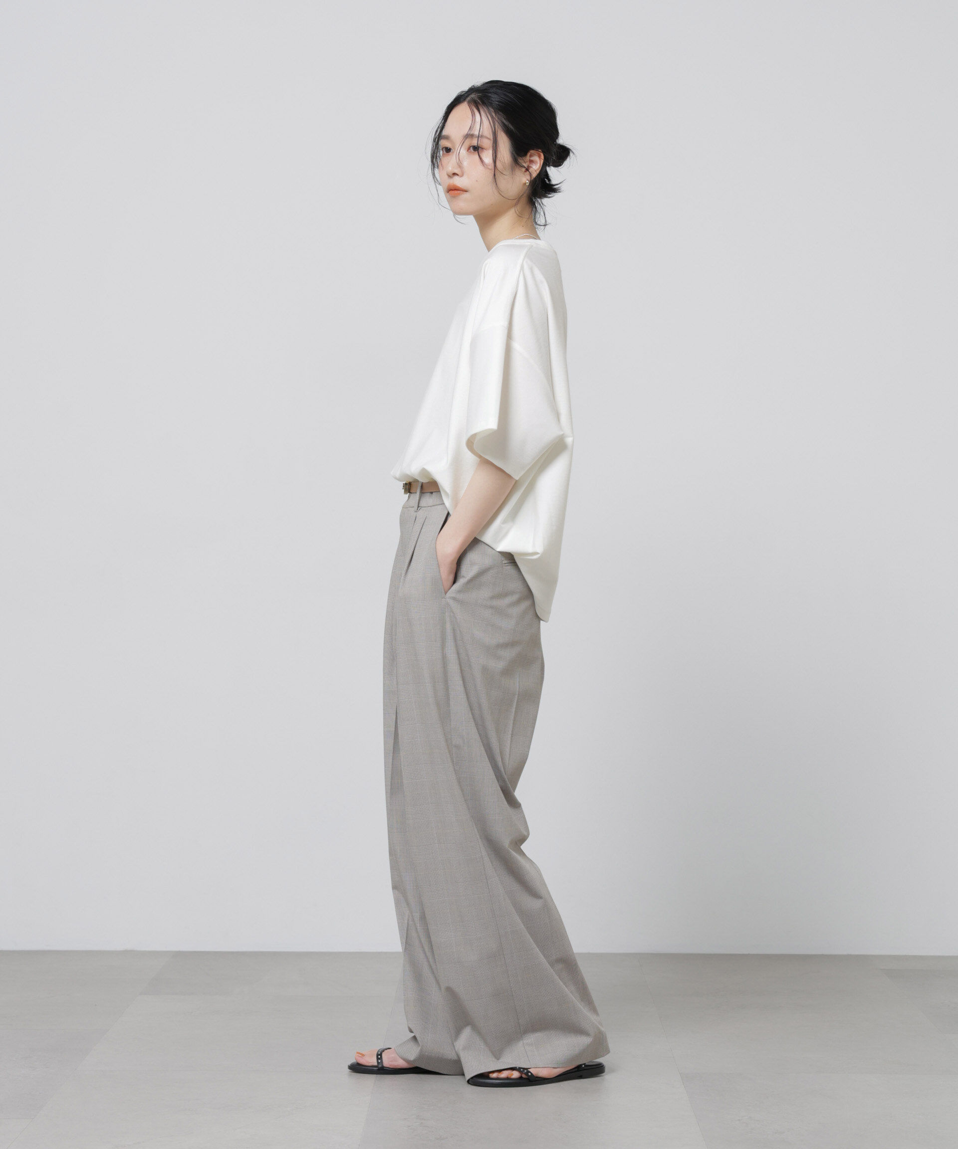 nano･universe「「Meaningful Continuity」coveross(R)ツイル調冷感プレーティング天竺Tシャツ」|Tシャツ・カットソー|