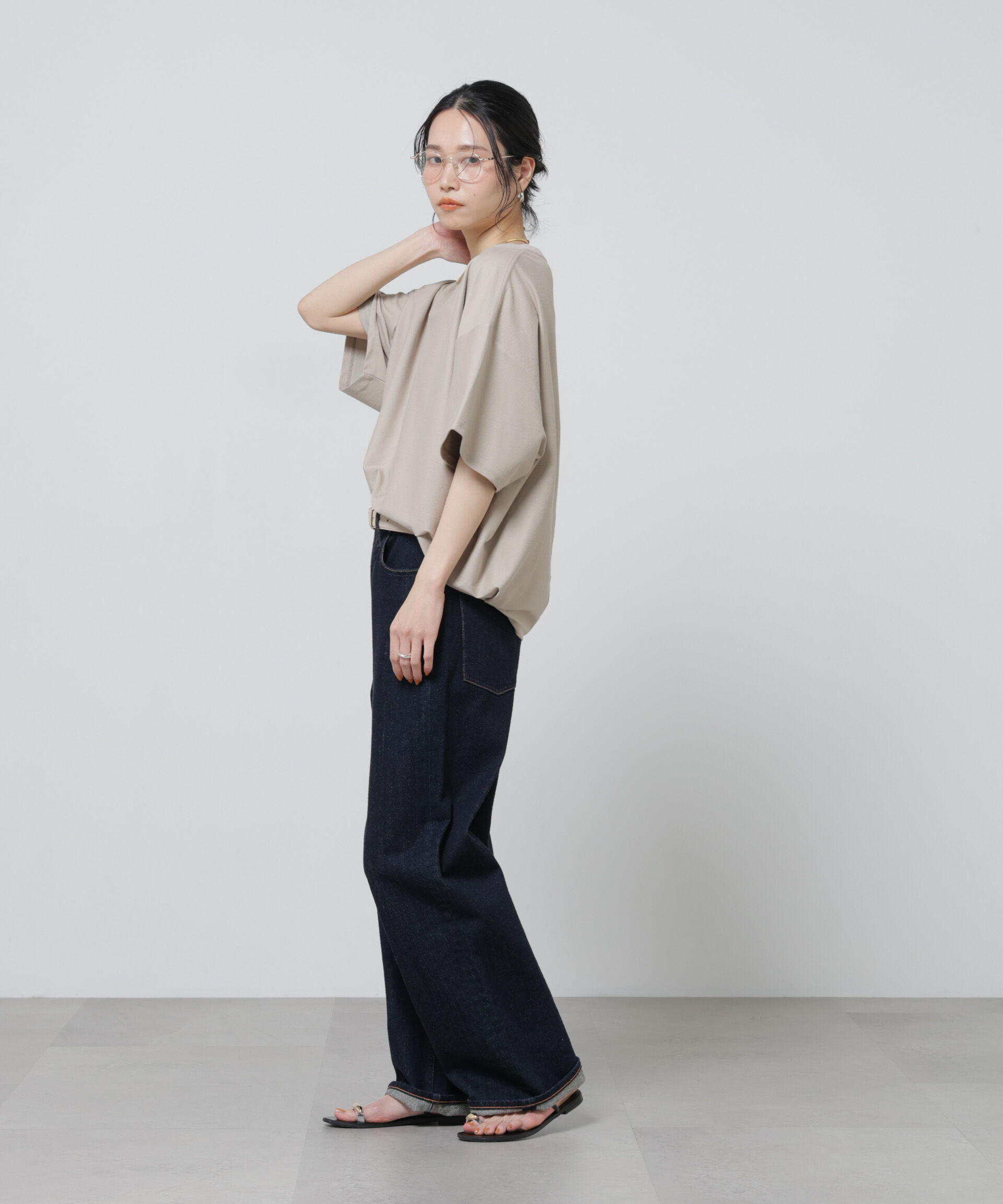 nano･universe「「Meaningful Continuity」coveross(R)ツイル調冷感プレーティング天竺Tシャツ」|Tシャツ・カットソー|