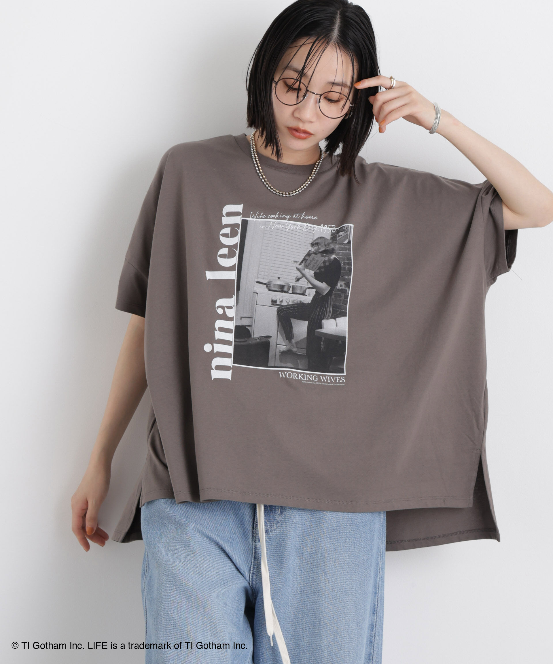 nano･universe「GOOD ROCK SPEED/LIFE PICTURE COLLECTION Big Tshirts Charcoal」|Tシャツ・カットソー|チャコール3