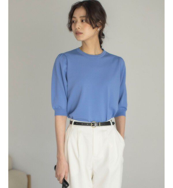 組曲「フラワーメタル ニットTシャツ」|ニット・セーター|ブルー