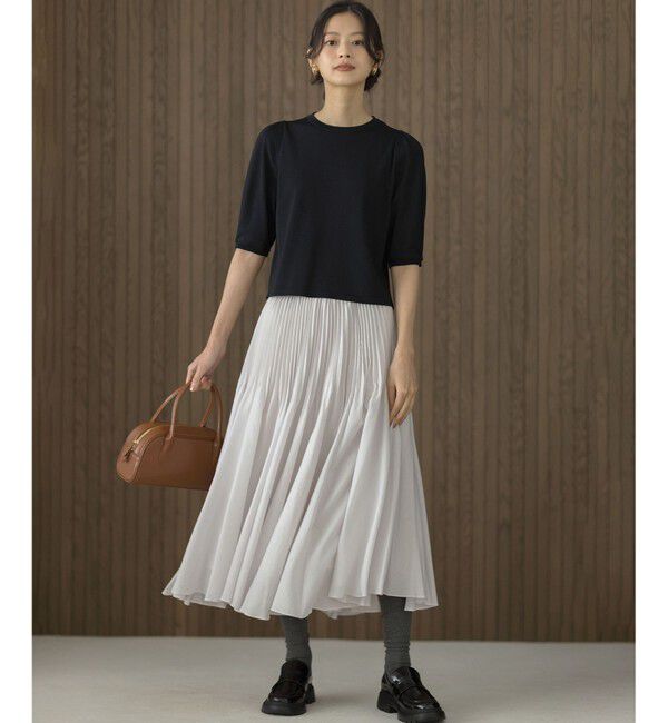 組曲「クルミボタン5分袖ニット」|ニット・セーター|