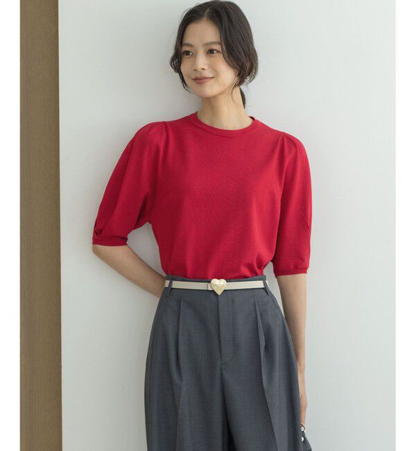 組曲「クルミボタン5分袖ニット」|ニット・セーター|