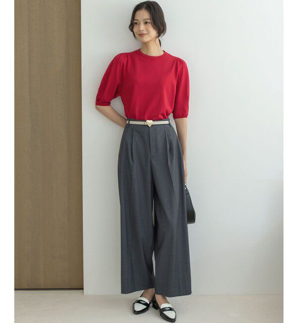 組曲「クルミボタン5分袖ニット」|ニット・セーター|