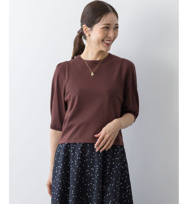 組曲「クルミボタン5分袖ニット」|ニット・セーター|