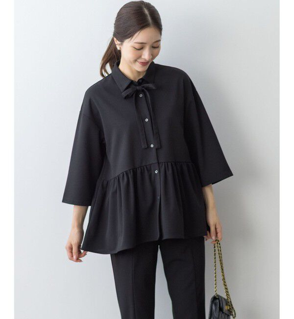 組曲「ジョーゼットジャージーボウタイチュニック ブラウス」|シャツ・ブラウス|