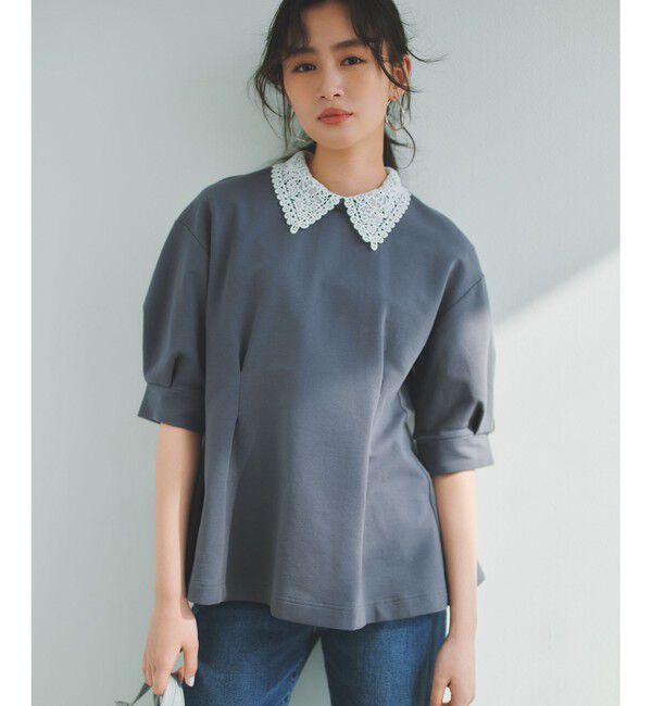 組曲「【2WAY】レース襟フレンチテリーフレア カットソー」|Tシャツ・カットソー|ﾁｬｺｰﾙｸ