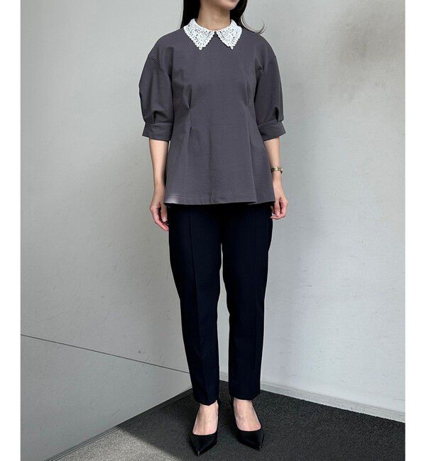 組曲「【2WAY】レース襟フレンチテリーフレア カットソー」|Tシャツ・カットソー|