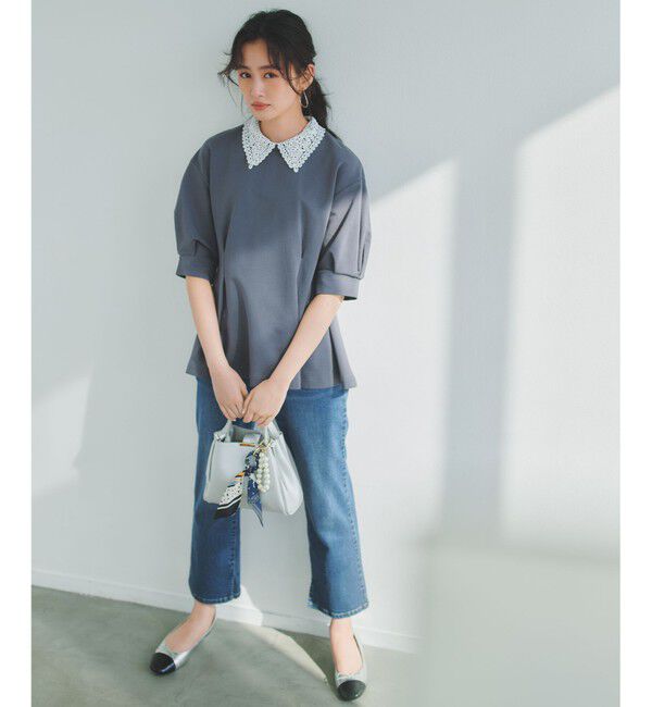 組曲「【2WAY】レース襟フレンチテリーフレア カットソー」|Tシャツ・カットソー|