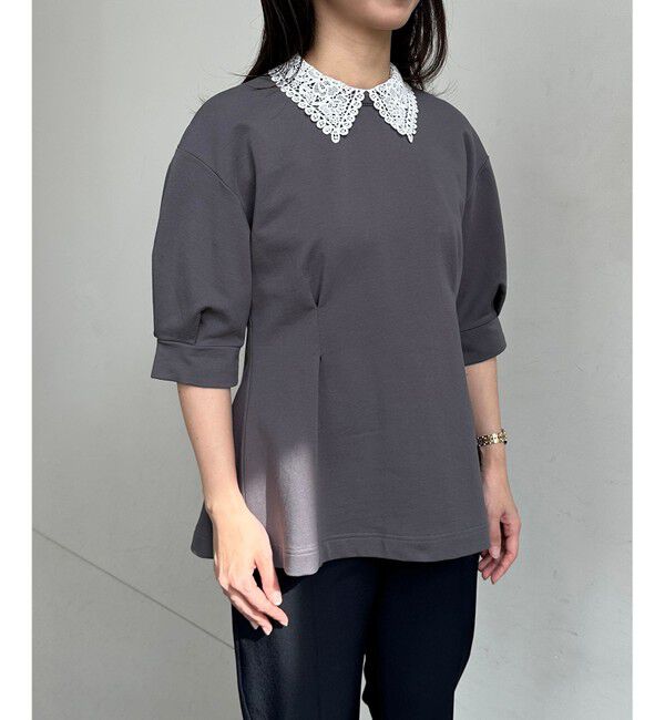 組曲「【2WAY】レース襟フレンチテリーフレア カットソー」|Tシャツ・カットソー|