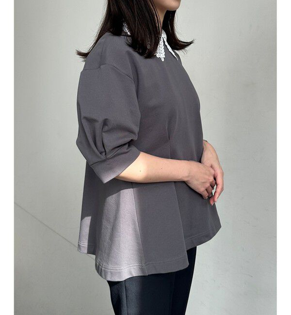 組曲「【2WAY】レース襟フレンチテリーフレア カットソー」|Tシャツ・カットソー|