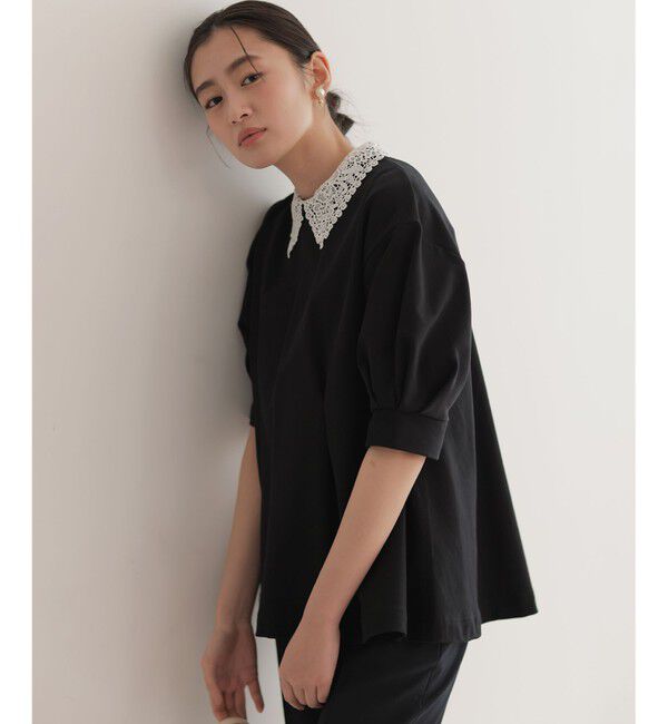 組曲「【2WAY】レース襟フレンチテリーフレア カットソー」|Tシャツ・カットソー|