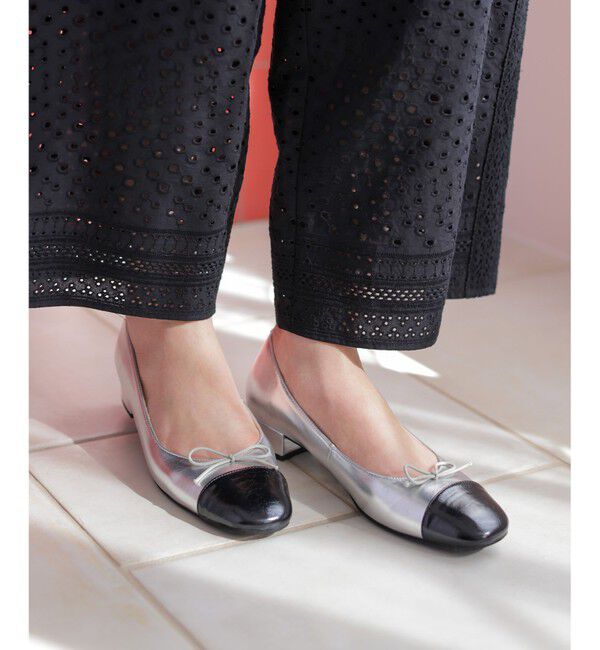 組曲「バイカラーバレエシューズ」|パンプス|シルバー系