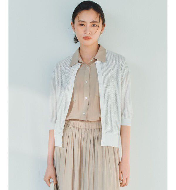 組曲「【前後着用可】レーシーニット カーディガン」|カーディガン|ホワイト系