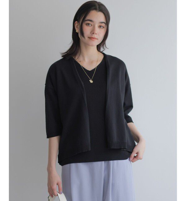 組曲「【WEB限定】ルーズリーニット カーディガン」|カーディガン|ブラック系