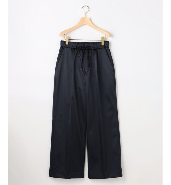 組曲「バックウォームサテン ドロストワイドパンツ」|その他|ネイビー系