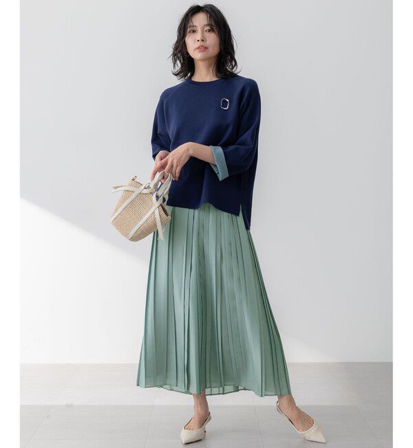 23区「【洗える】シアーコンビ プリーツ スカート」|スカート|