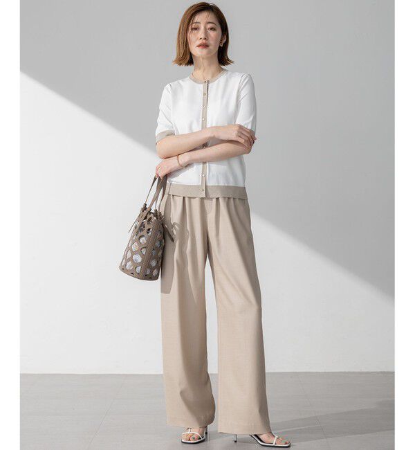 23区「【接触冷感/UVカット/洗える】ドライスラブストレッチ ワイド パンツ」|その他|