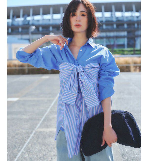 23区「【Oggi掲載・見上愛さん着用】CANCLINI シャーティング ルーズフィットシャツ」|シャツ・ブラウス|