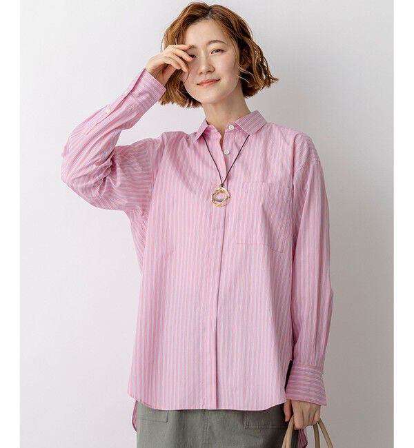 23区「【Oggi掲載・見上愛さん着用】CANCLINI シャーティング ルーズフィットシャツ」|シャツ・ブラウス|ﾋﾟﾝｸ&times;ｻｯ