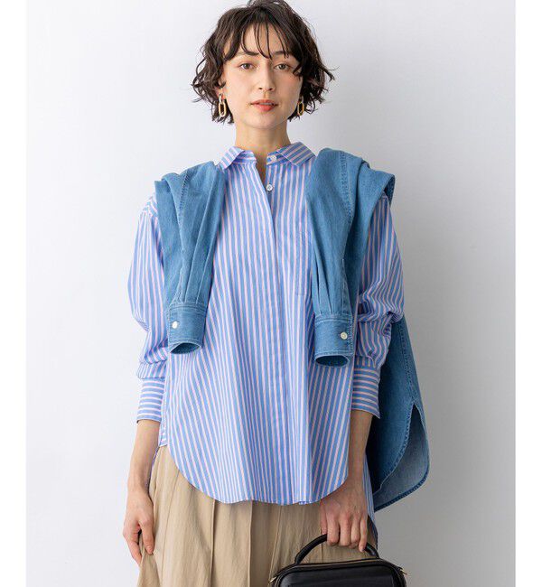 23区「【Oggi掲載・見上愛さん着用】CANCLINI シャーティング ルーズフィットシャツ」|シャツ・ブラウス|ｻｯｸｽ&times;ﾋﾟ