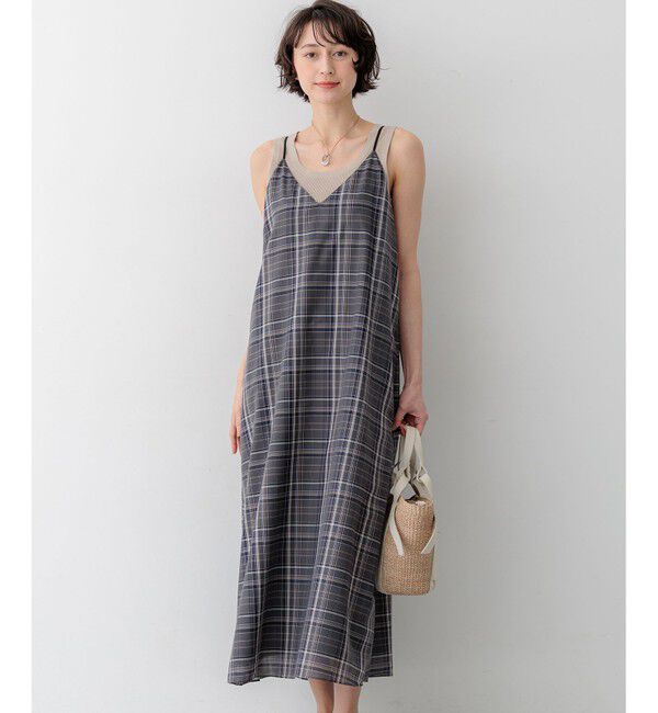 23区「【見上愛さん着用】ハイツイストシアーチェック キャミソールワンピース」|ワンピース|ｸﾞﾚｰﾁｪ