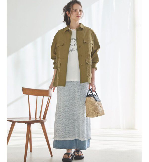 23区「【SLOW/一部店舗限定】リンクルレース レイヤード ワンピース」|ワンピース|