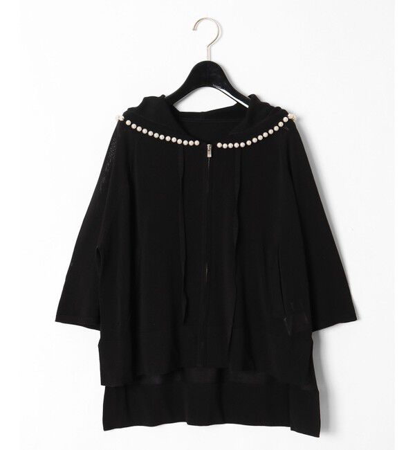Grace Class「パールニットフーディー」|カーディガン|ブラック
