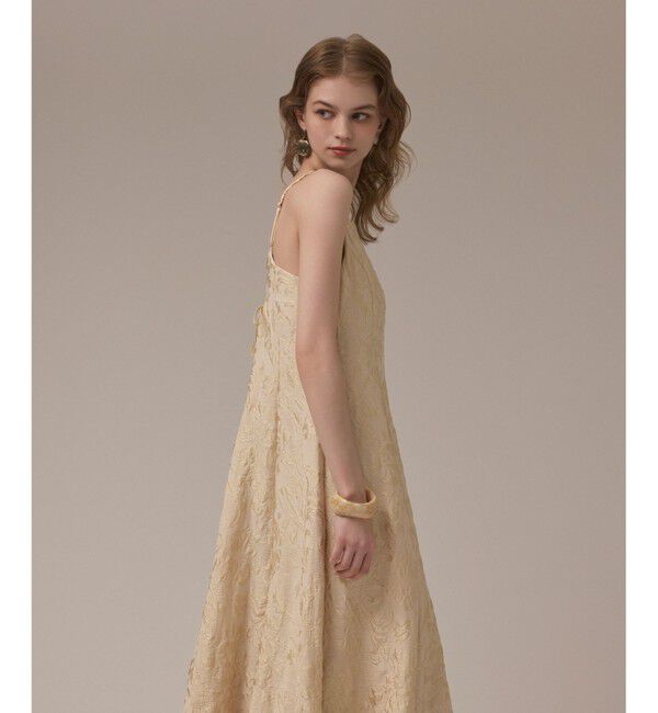 GRACE CONTINENTAL「リーフジャガードキャミワンピース」|ワンピース|