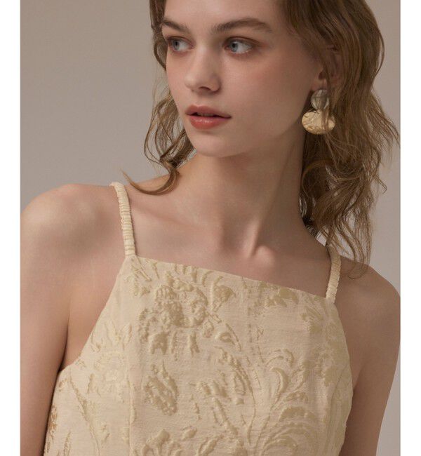 GRACE CONTINENTAL「リーフジャガードキャミワンピース」|ワンピース|