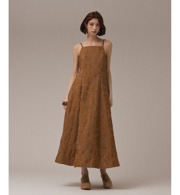 GRACE CONTINENTAL「リーフジャガードキャミワンピース」|ワンピース|