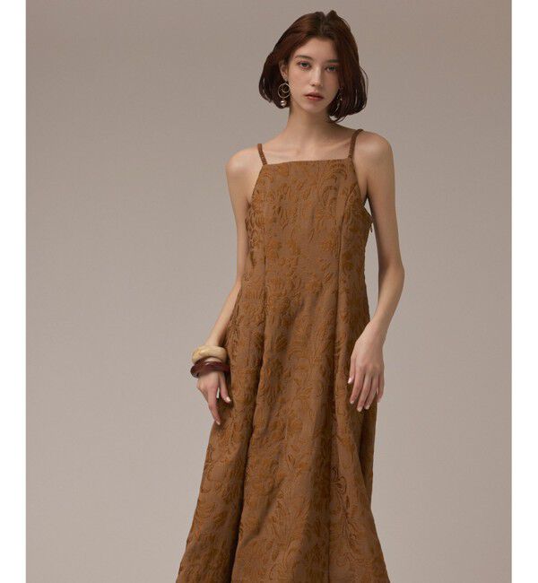 GRACE CONTINENTAL「リーフジャガードキャミワンピース」|ワンピース|