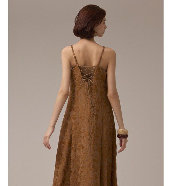 GRACE CONTINENTAL「リーフジャガードキャミワンピース」|ワンピース|