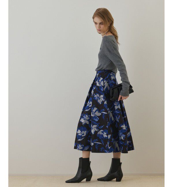 Diagram「ラメフラワージャガードスカート」|スカート|ブルー