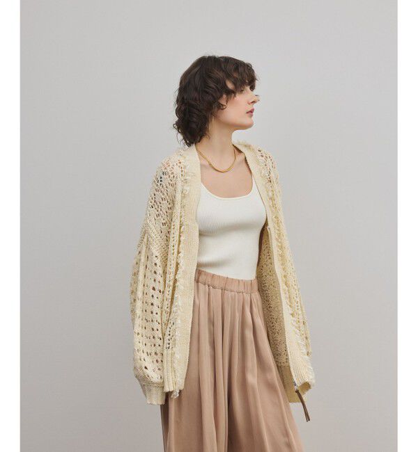 GRACE CONTINENTAL「zipミドルニットカーディガン」|カーディガン|