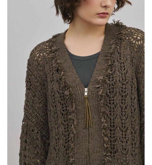 GRACE CONTINENTAL「zipミドルニットカーディガン」|カーディガン|