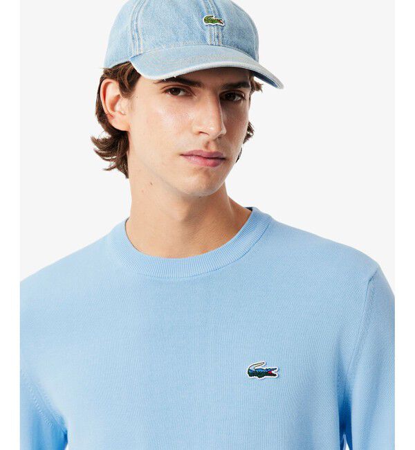 LACOSTE「ランドスケープワニロゴコットンニットセーター」|ニット・セーター|