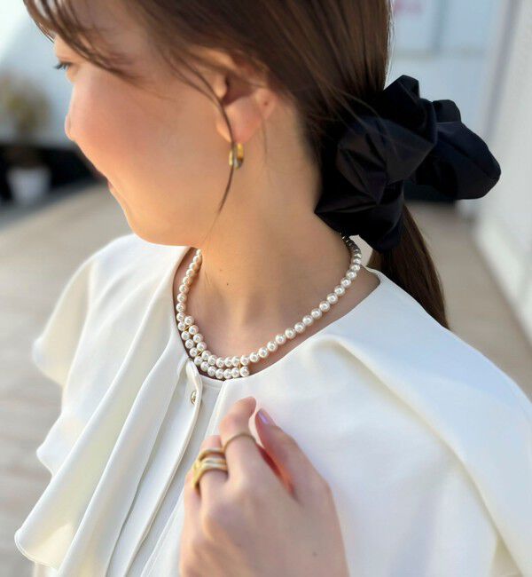 grace grace「【grace grace/グラスグラス】シェルパールオーバーショートネックレス」|ネックレス|