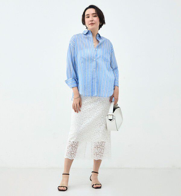 NOLLEY'S sophi「ウォッシャブルMARSALAシアーストライプ3WAYシャツ」|シャツ・ブラウス|