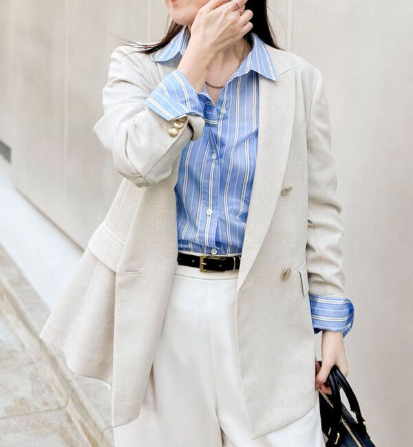 NOLLEY'S sophi「ウォッシャブルMARSALAシアーストライプ3WAYシャツ」|シャツ・ブラウス|